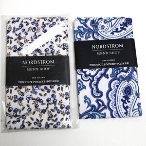 Nordstrom Men's Shop Floral & Patterned Pre-Folded Pocket Squares 2 Pack Bundle